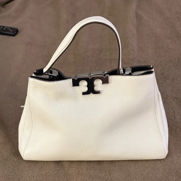 Tory Burch Elegant White Soft Leather Handbag - Picture 1 of 6